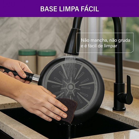 Frigideira 30cm 3,3 Litros Rochedo Robusta Grafite Antiaderente